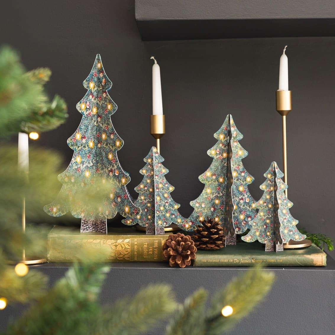 Toasted Crumpet - Set of 4 Christmas Tree Paper Table Decorations