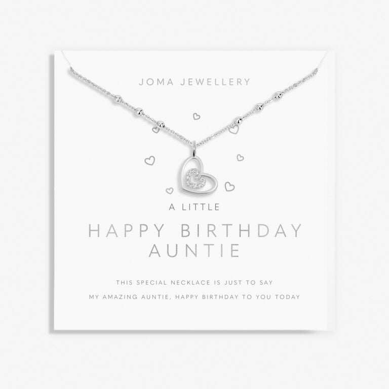 Joma Jewellery - 'A Little Happy Birthday Auntie' Necklace