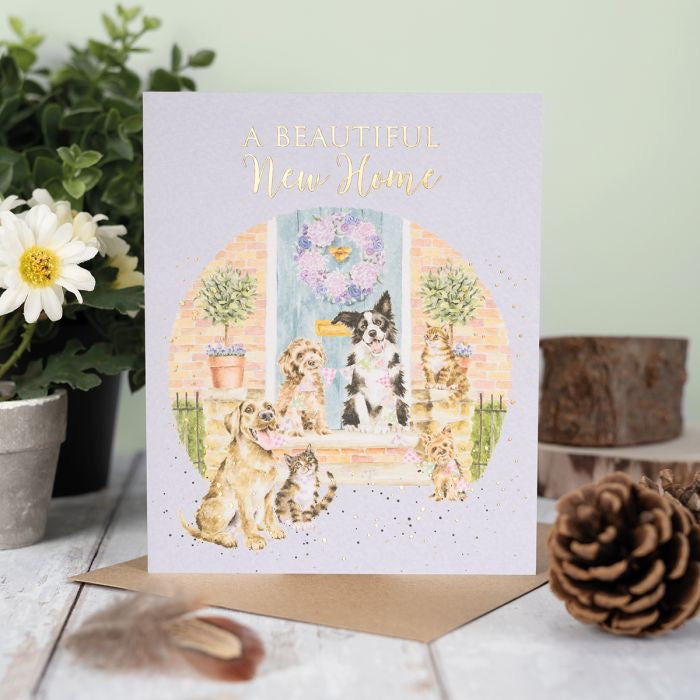 Dog & Cat Beautiful New Home Card - Wrendale Designs