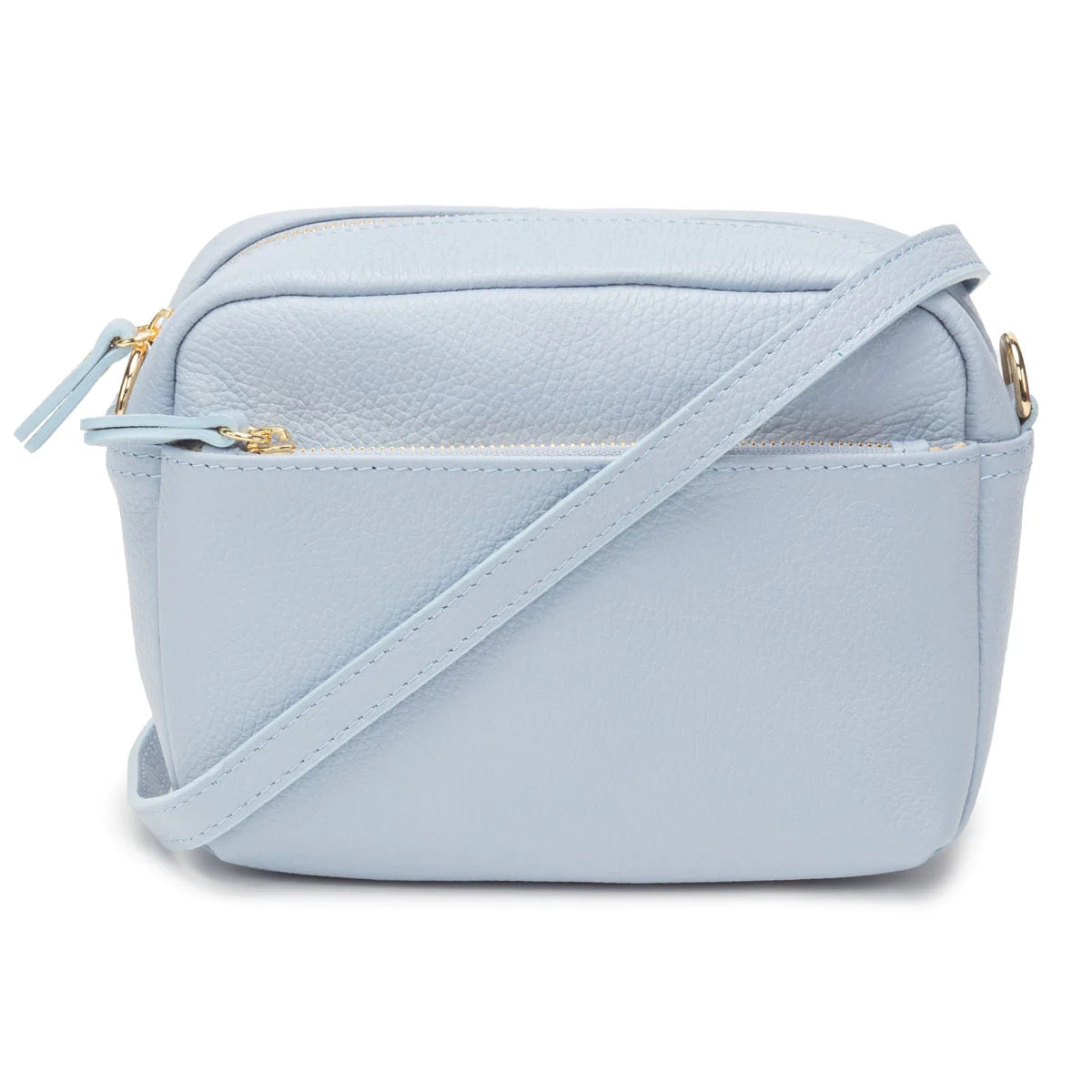 Elie Beaumont Leather Town Crossbody Handbag - Powder Blue