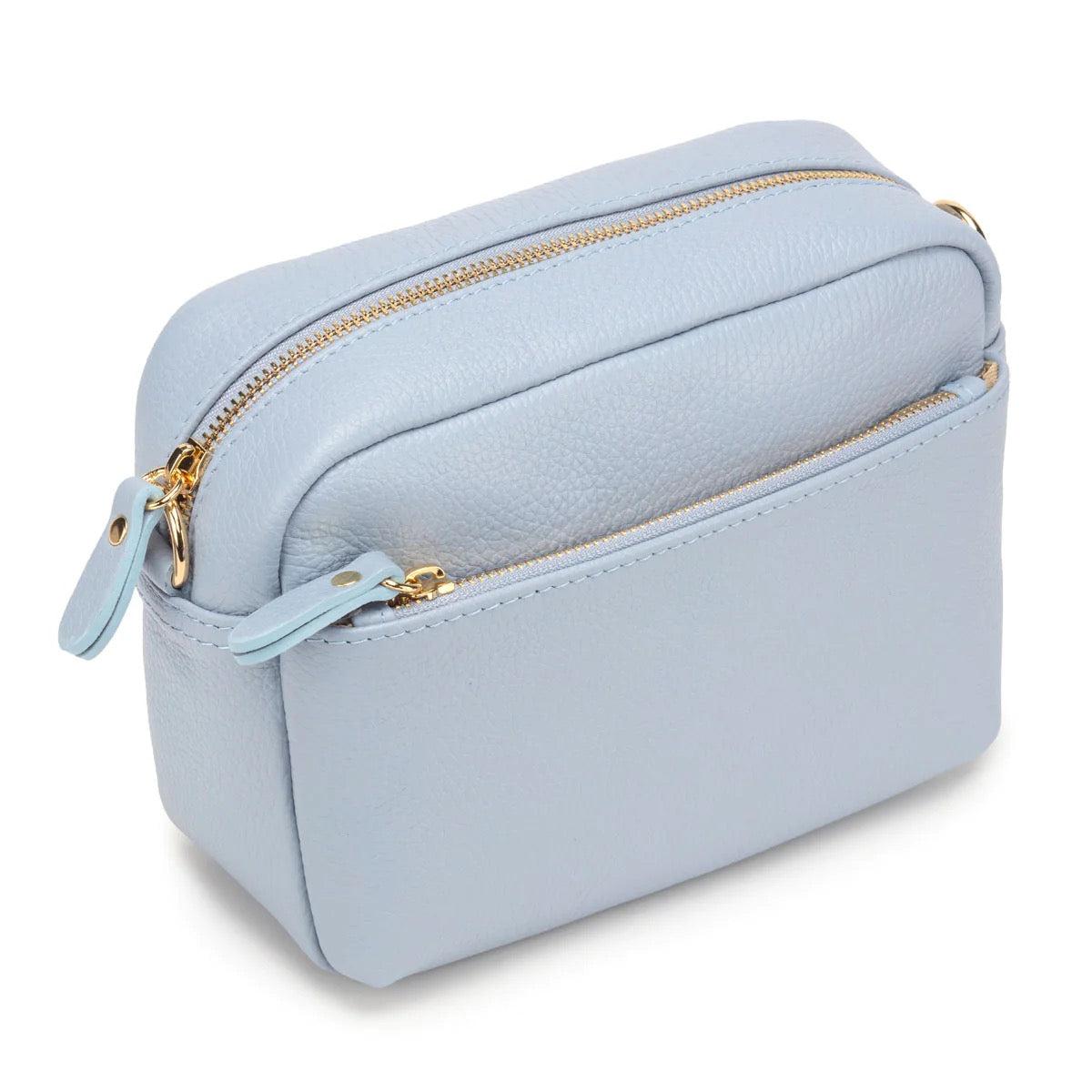 Elie Beaumont Leather Town Crossbody Handbag - Powder Blue