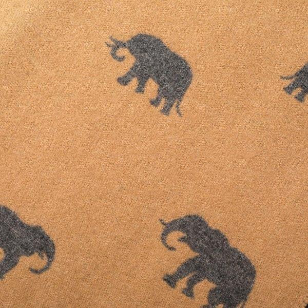 Camel & Grey Elephant Reversible Tassel Scarf - Cashmere Blend