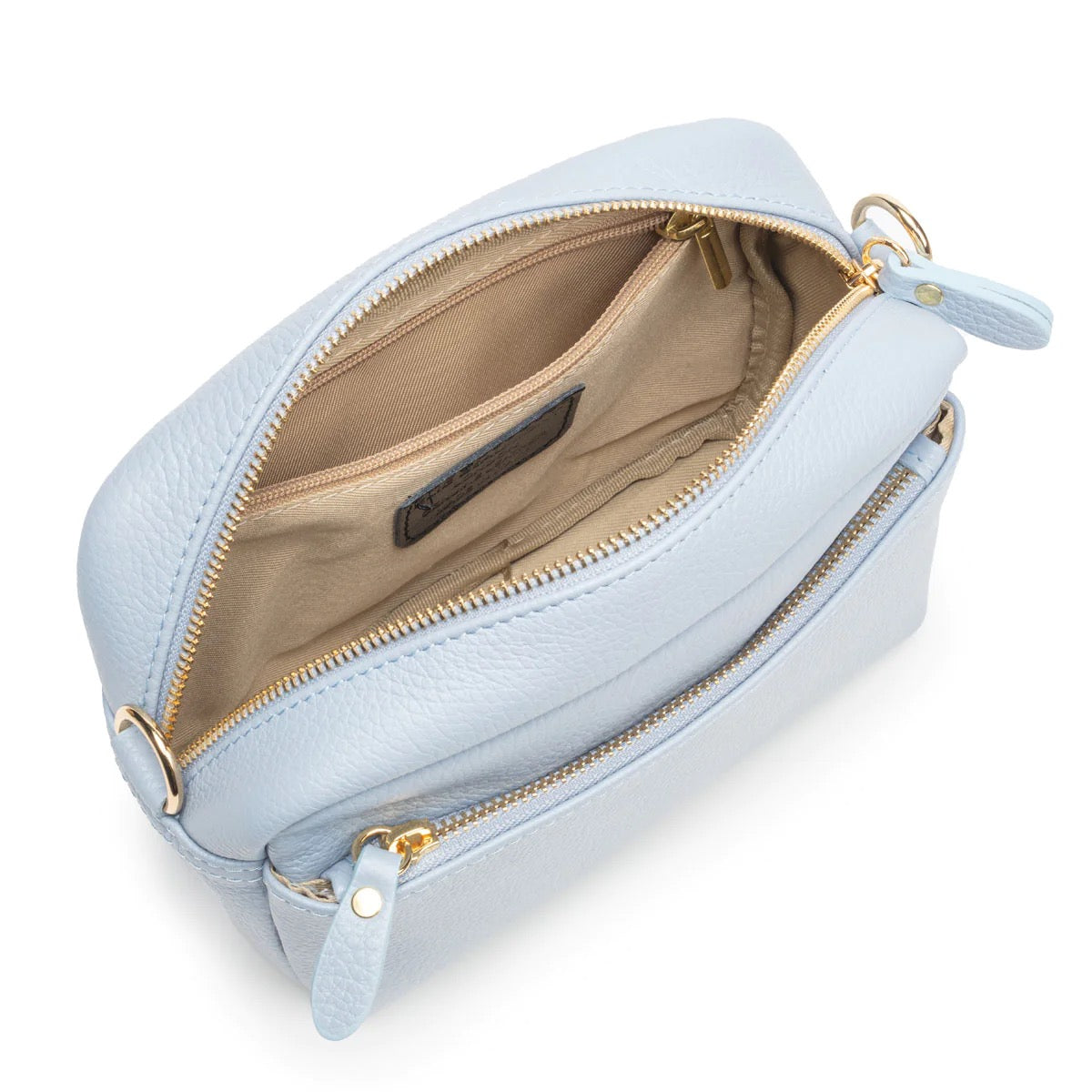 Elie Beaumont Leather Town Crossbody Handbag - Powder Blue