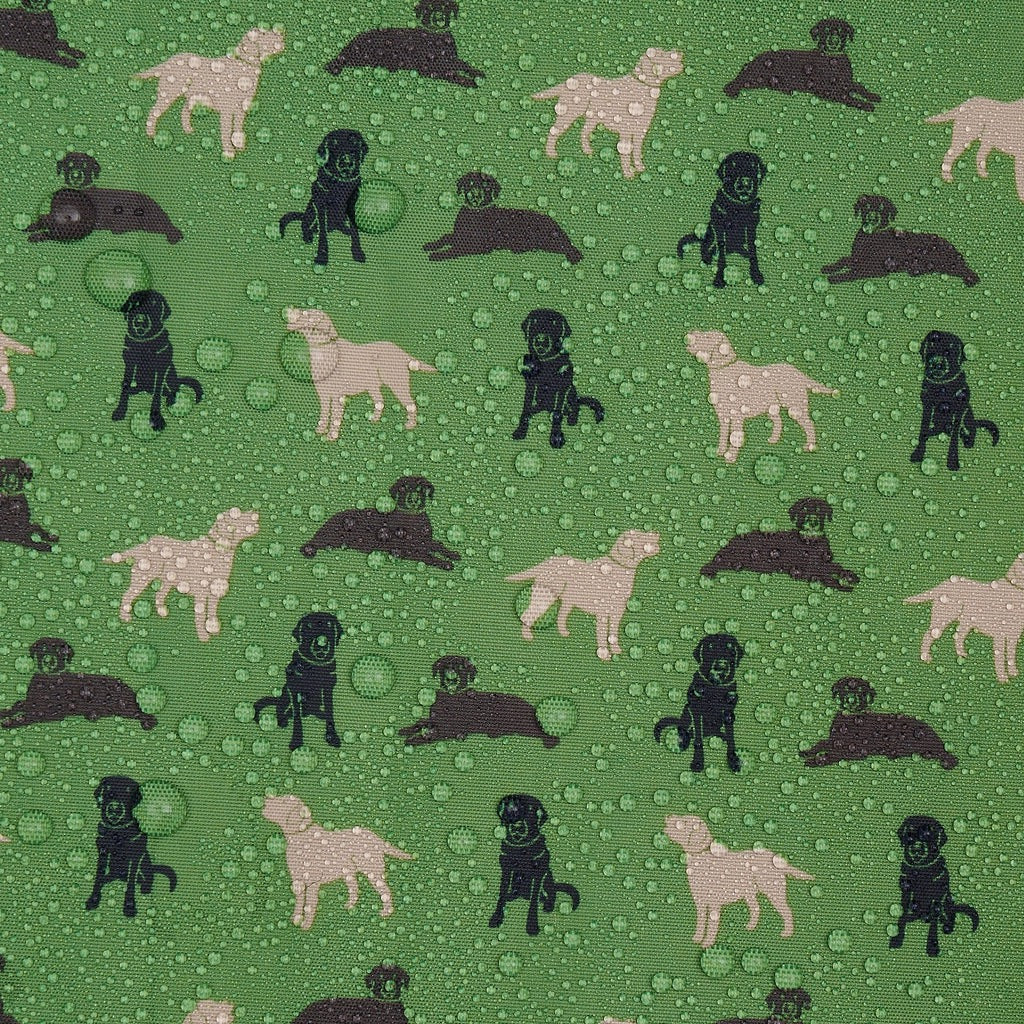 Eco Chic Foldable Recycled Shopping Bag - Labradors Dogs - Green