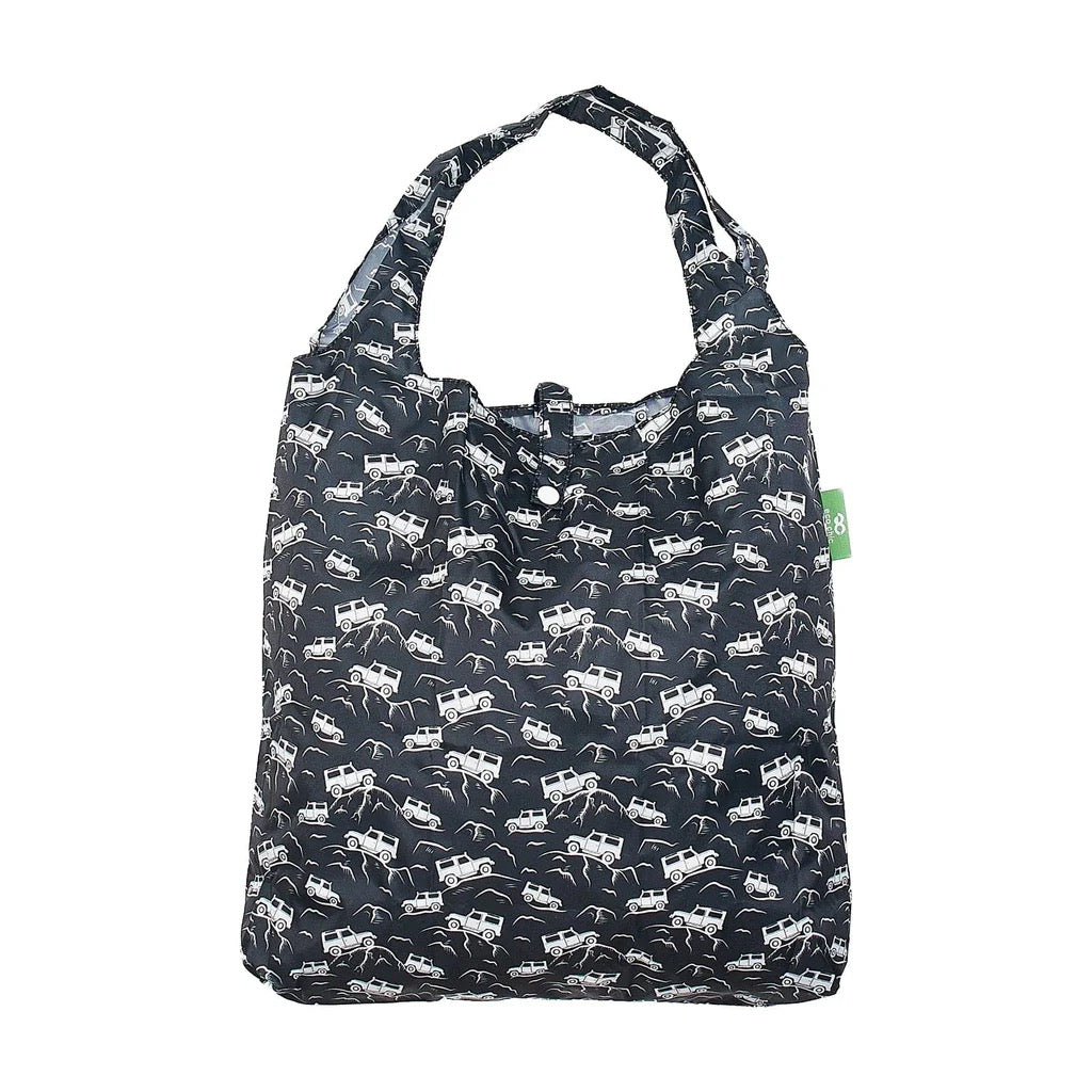 Eco Chic Foldable Recycled Shopping Bag - Landrover -Black