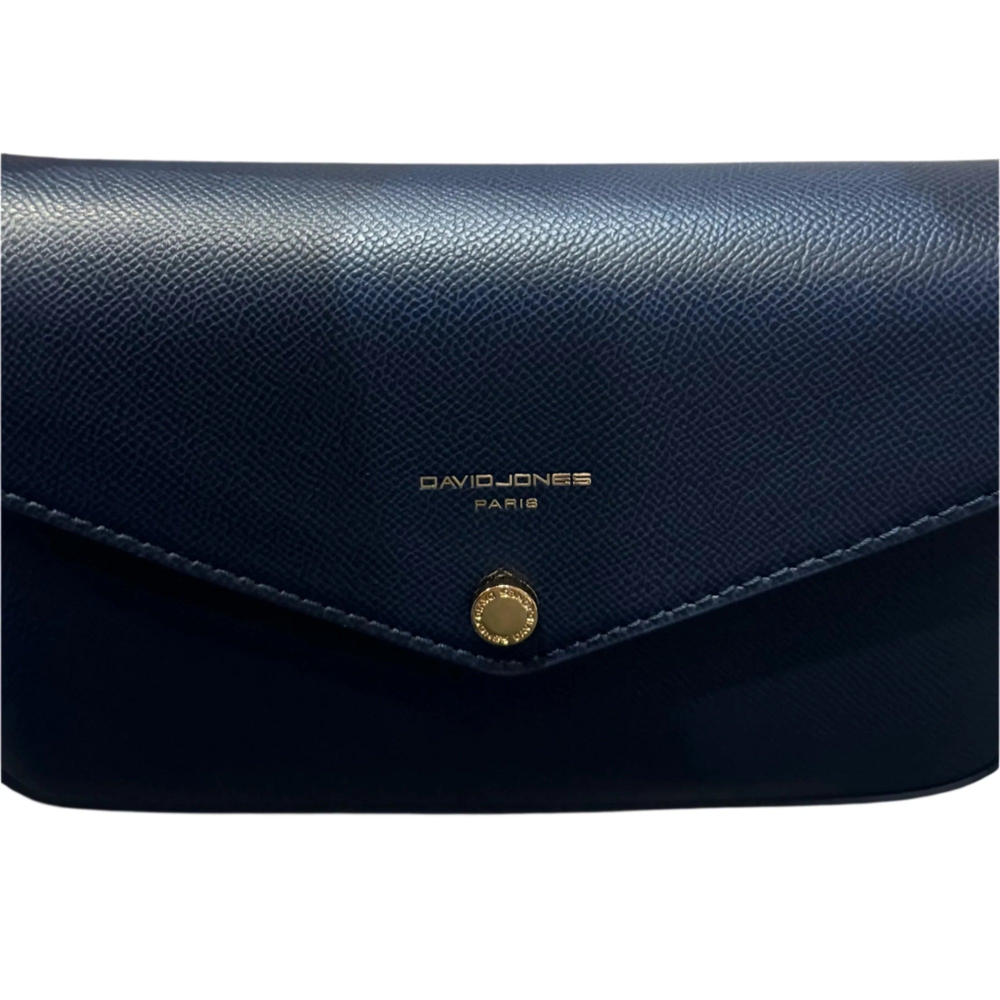 David Jones (CM6120F) Small Envelope Structured Clutch/Crossbody Handbag - Navy Blue
