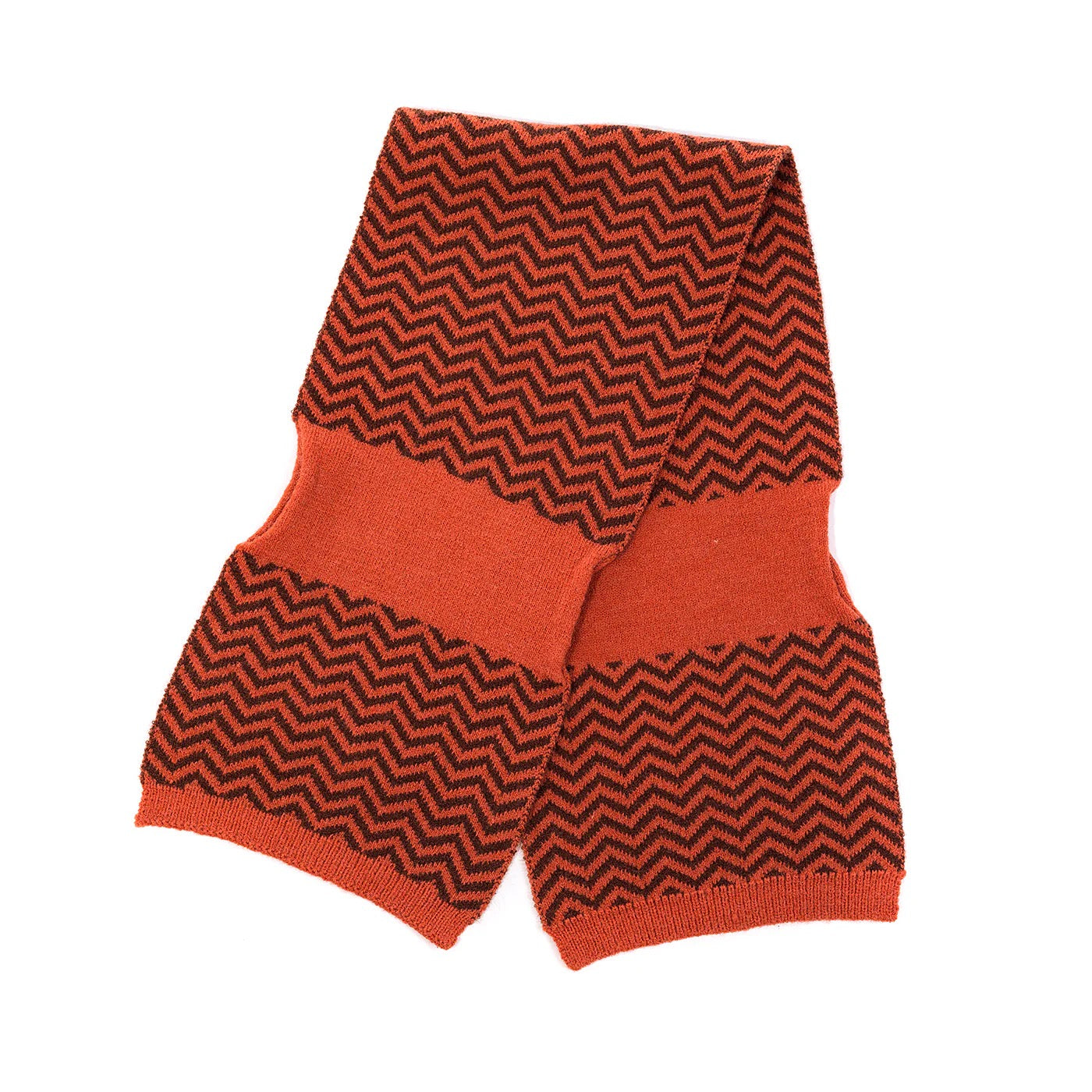 Park Lane Pull Through Scarf - Zig Zag Pattern - Burnt Spice