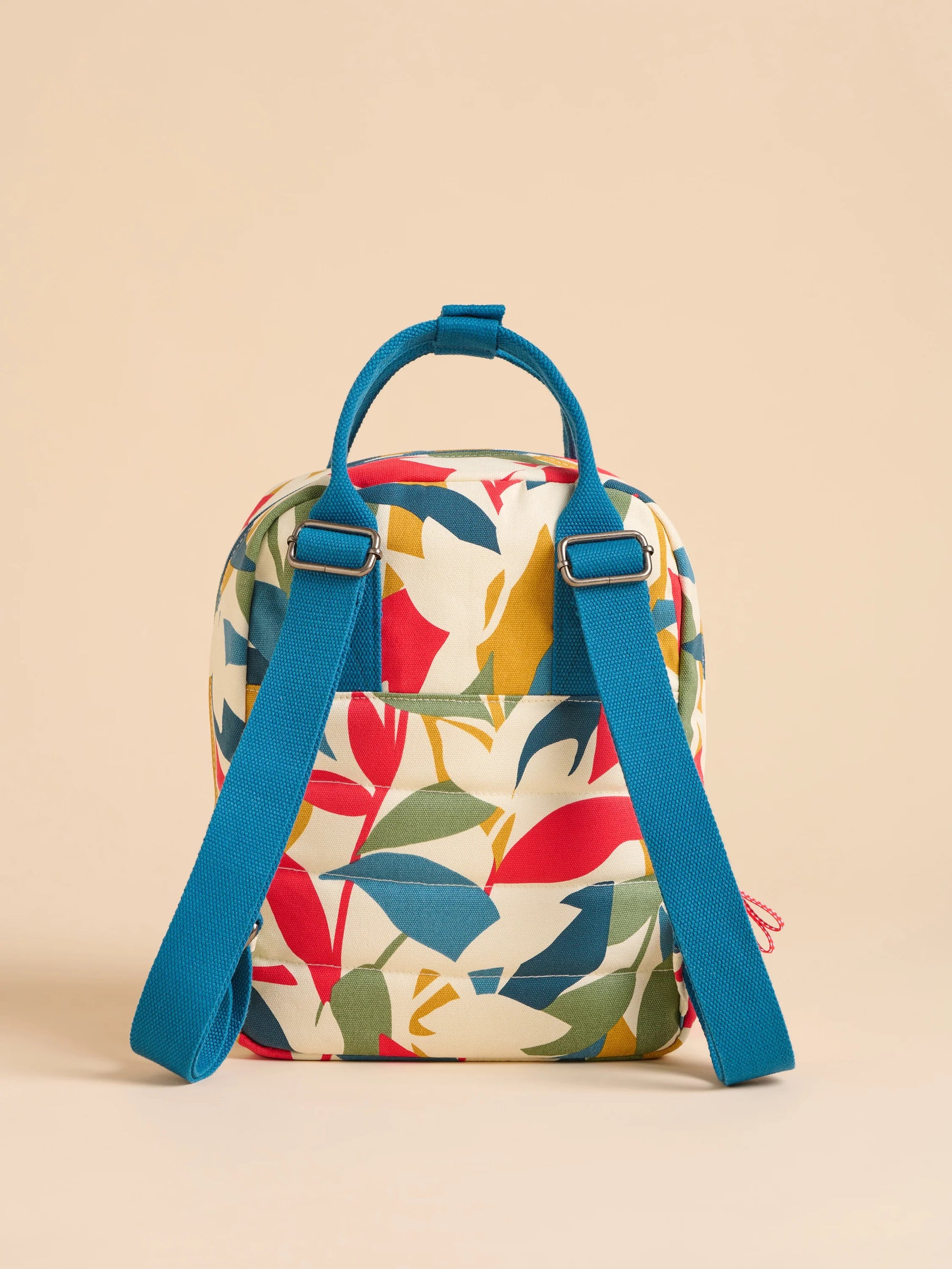 Brakeburn Multi Falling Leaves Canvas Backpack - Ecru/Multi
