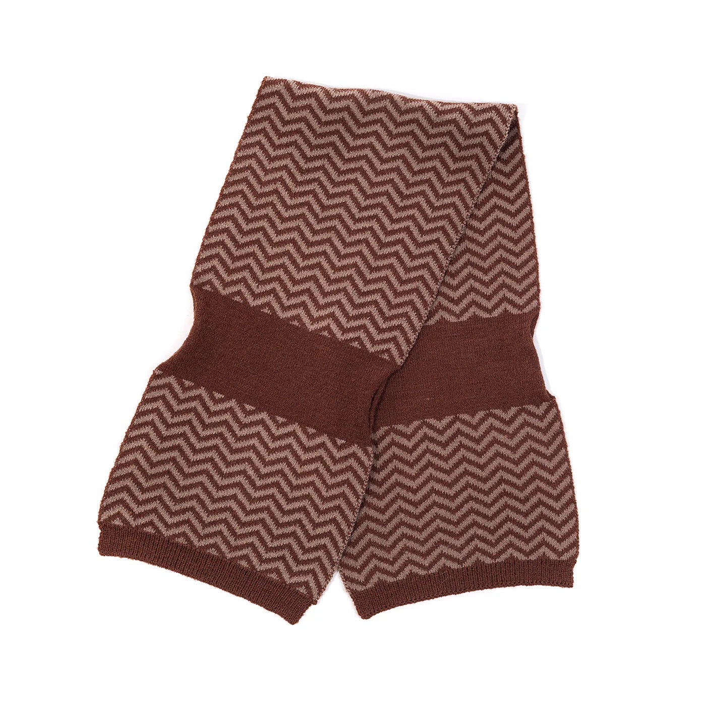 Park Lane Pull Through Scarf - Zig Zag Pattern - Cocoa