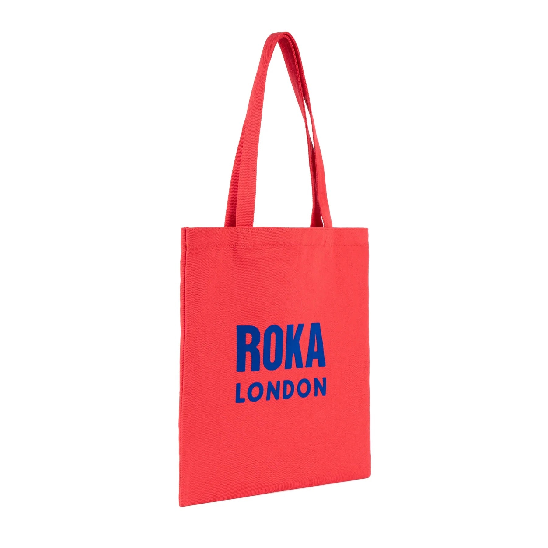 Roka Notting Hill Cotton Tote Shopper Bag - Raspberry/Blue