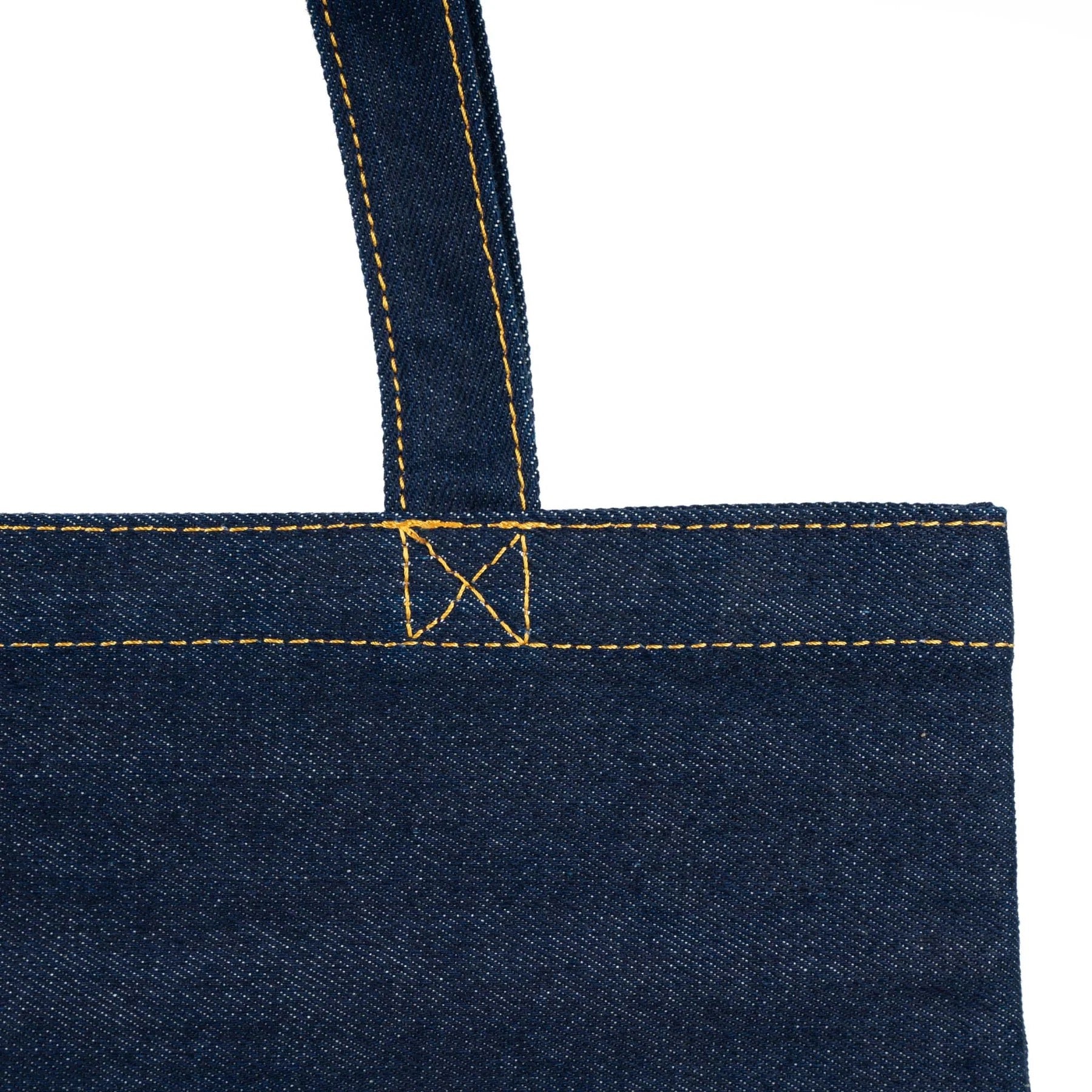 Roka Notting Hill Cotton Tote Shopper Bag - Dark Denim Wash/Red