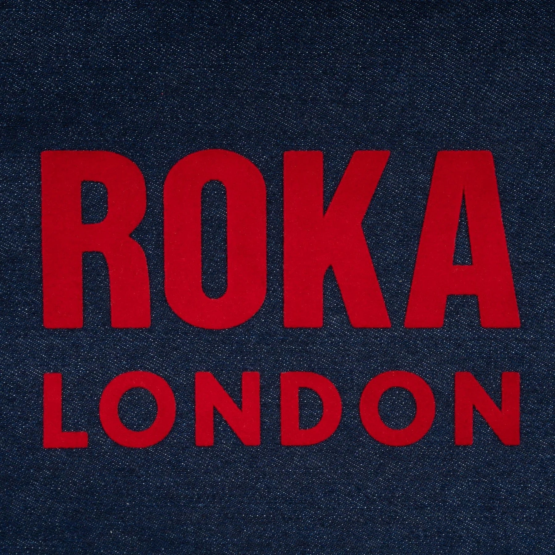 Roka Notting Hill Cotton Tote Shopper Bag - Dark Denim Wash/Red