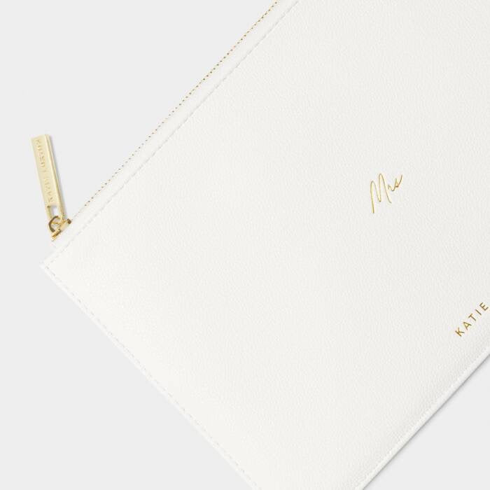 Katie Loxton Bridal Sentiment Pouch - Mrs - White
