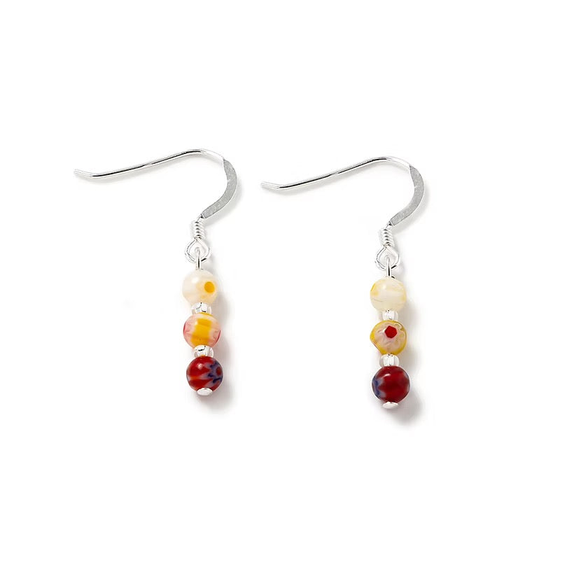 Carrie Elspeth Mini Millefiore Drop Earrings - Multi Warm