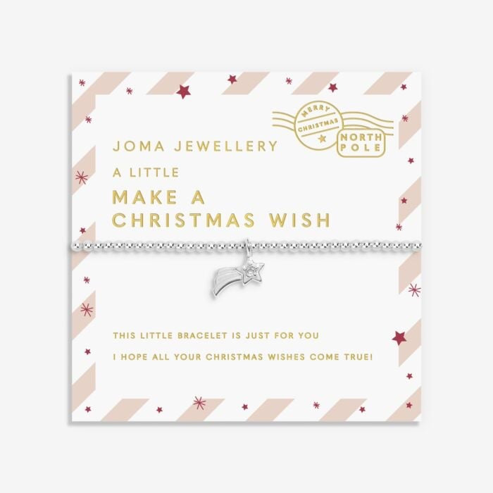 Joma Jewellery KIDS - A Little Make a Christmas Wish - Silver Stretch Bracelet