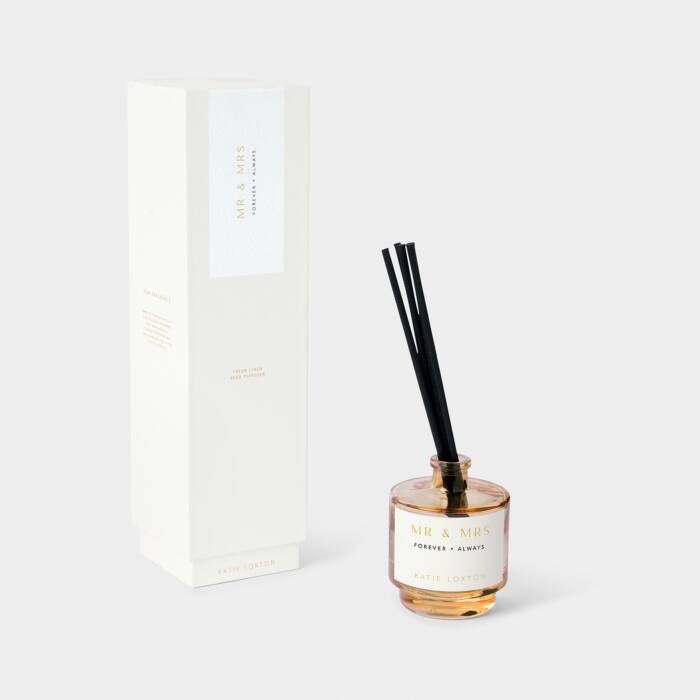 Katie Loxton Sentiment Reed Diffuser - 'Mr & Mrs' - Fresh Linen & White Lily