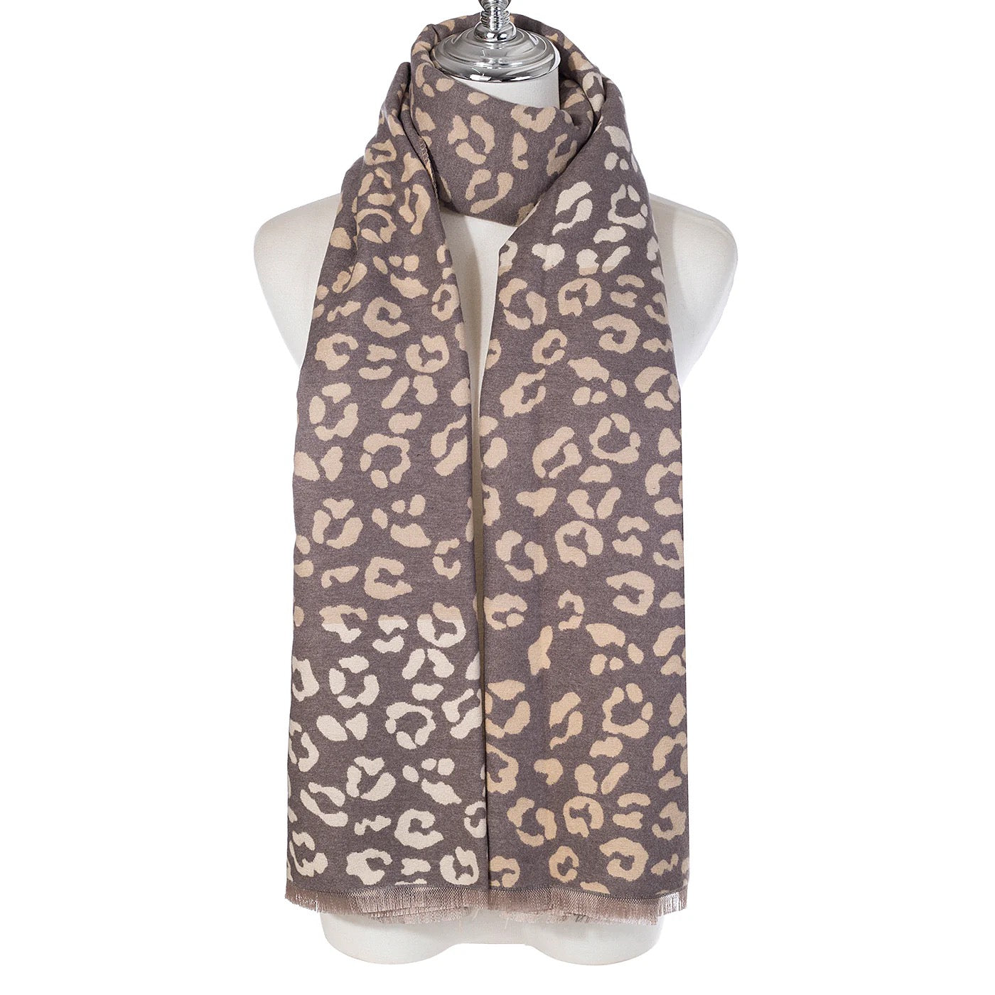 Park Lane Animal Print Luxury Scarf - Latte