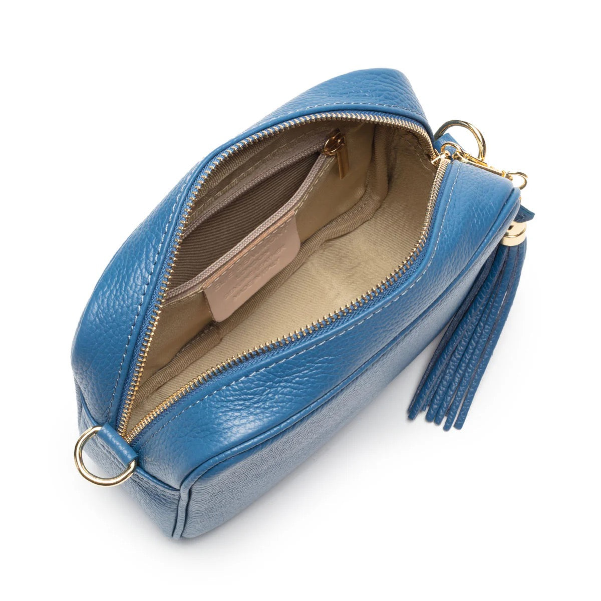 Elie Beaumont Designer Leather Crossbody Bag - SS25 Denim Blue (GOLD Fittings)