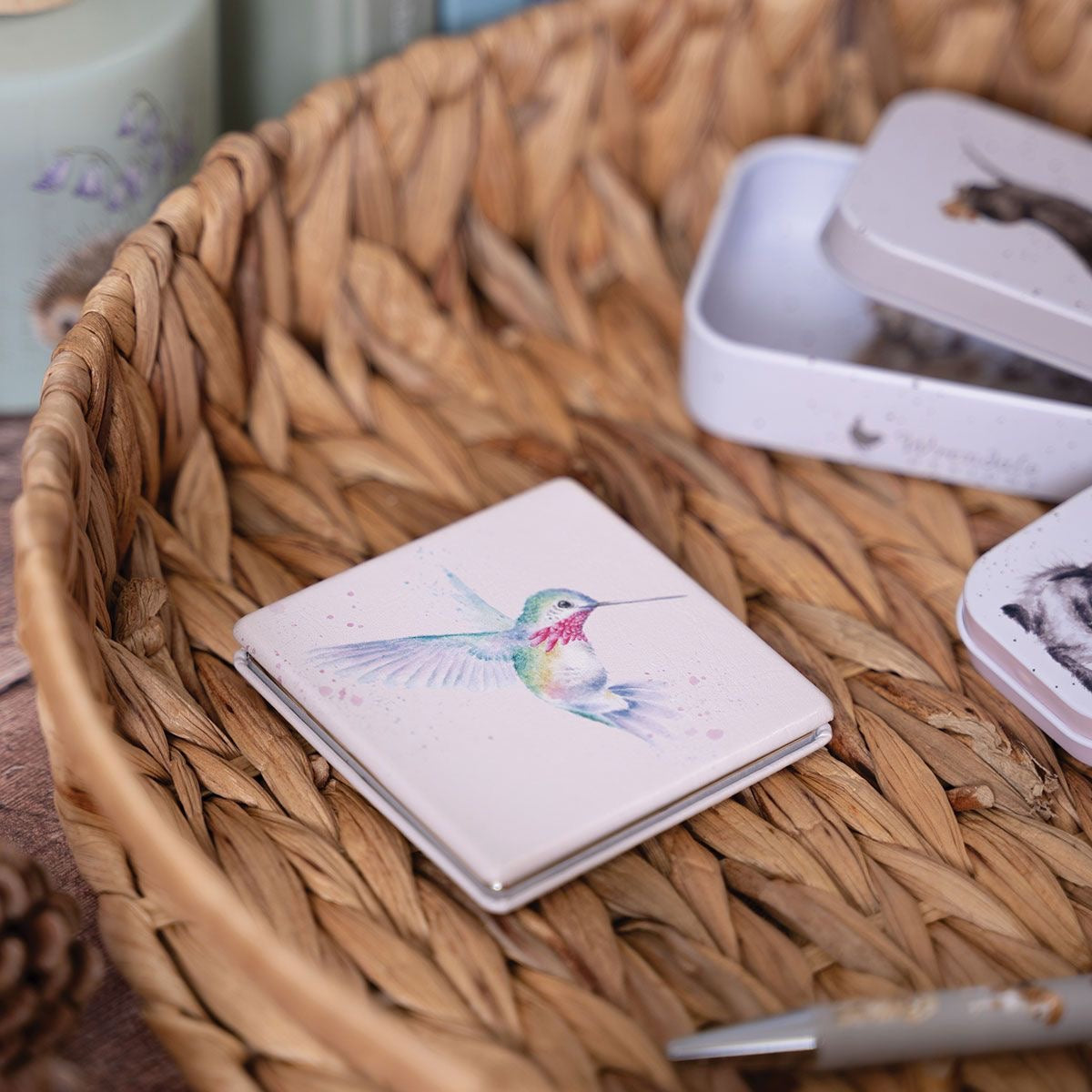 'Wisteria Wishes' Hummingbird Compact Mirror - Wrendale Designs