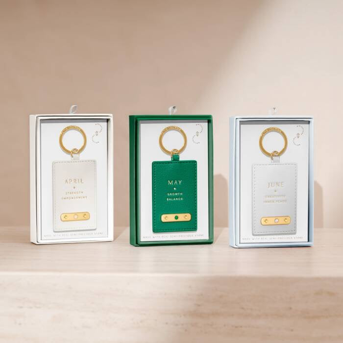 Katie Loxton May Birthstone Keyring - Deep Green