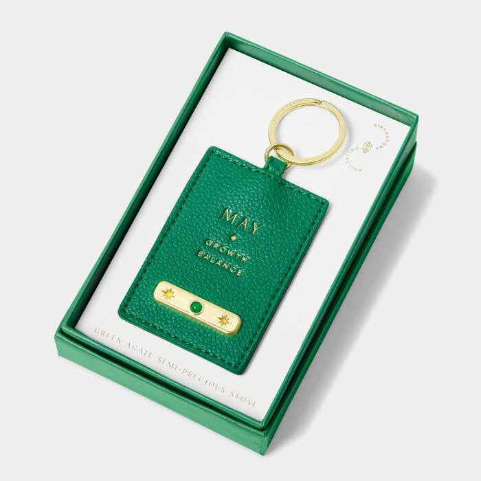 Katie Loxton May Birthstone Keyring - Deep Green