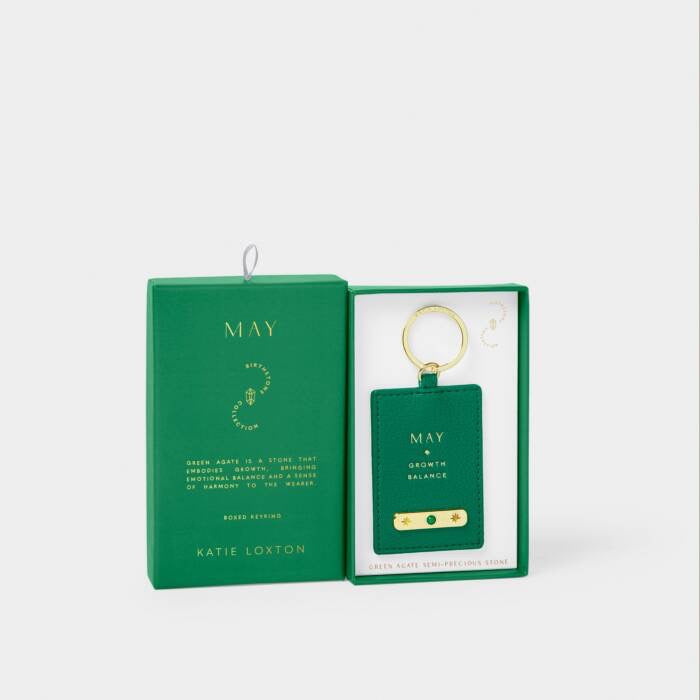 Katie Loxton May Birthstone Keyring - Deep Green
