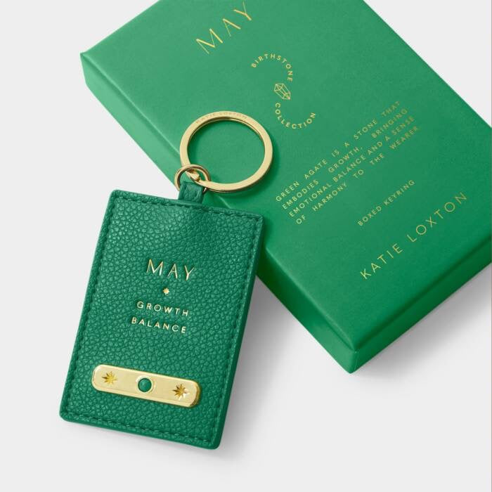 Katie Loxton May Birthstone Keyring - Deep Green