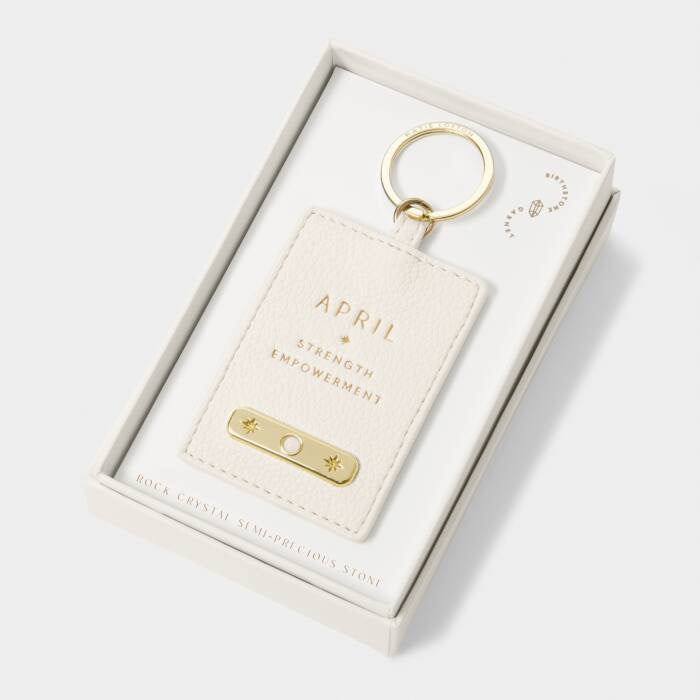 Katie Loxton April Birthstone Keyring - Off White