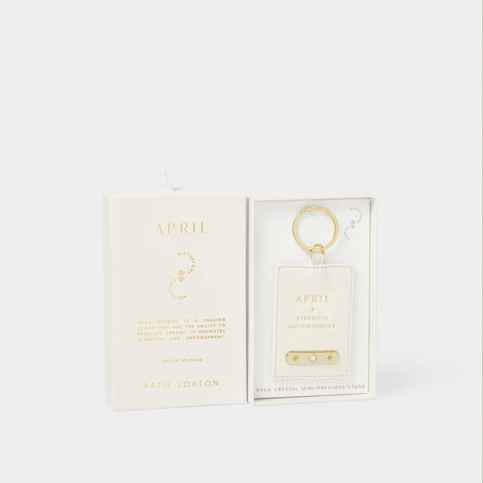 Katie Loxton April Birthstone Keyring - Off White