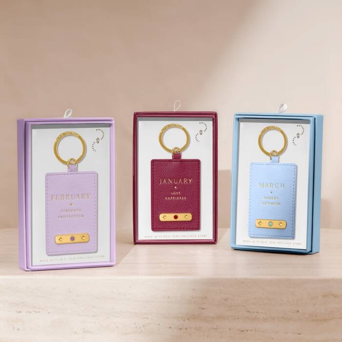 Katie Loxton March Birthstone Keyring - Aqua Blue