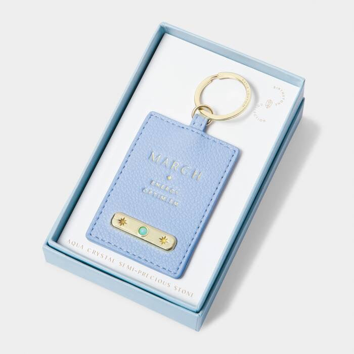 Katie Loxton March Birthstone Keyring - Aqua Blue