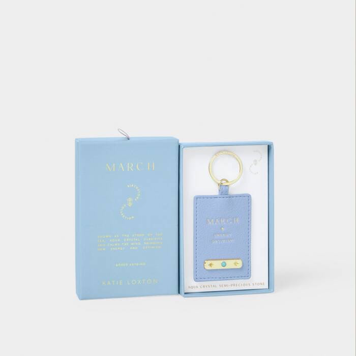 Katie Loxton March Birthstone Keyring - Aqua Blue