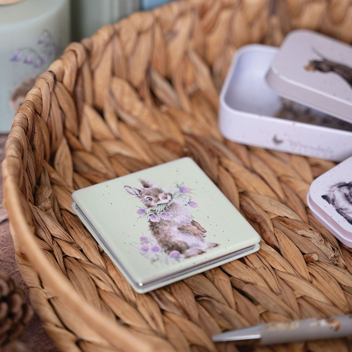 'Head Clover Heels' Rabbit Compact Mirror - Wrendale Designs