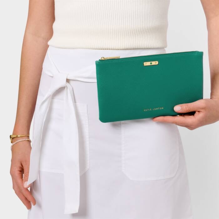 Katie Loxton May Birthstone Pouch - Deep Green