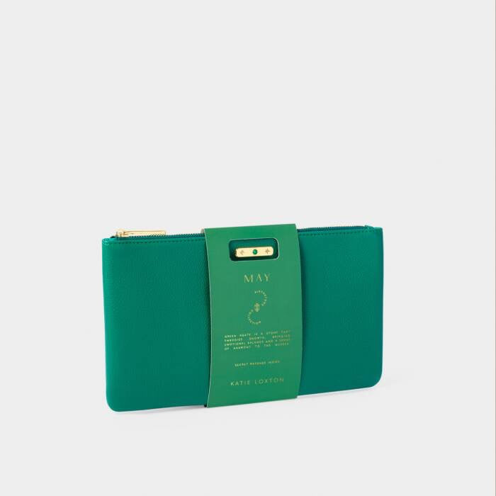 Katie Loxton May Birthstone Pouch - Deep Green