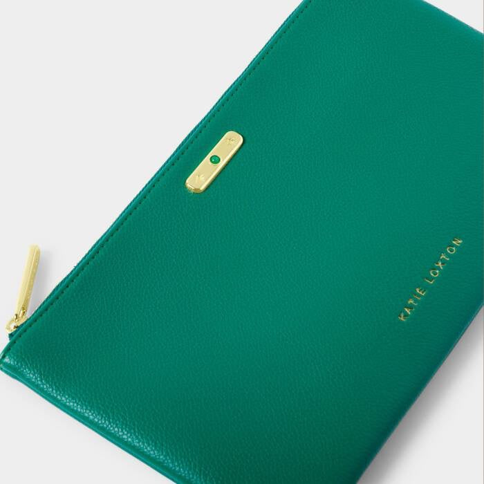 Katie Loxton May Birthstone Pouch - Deep Green
