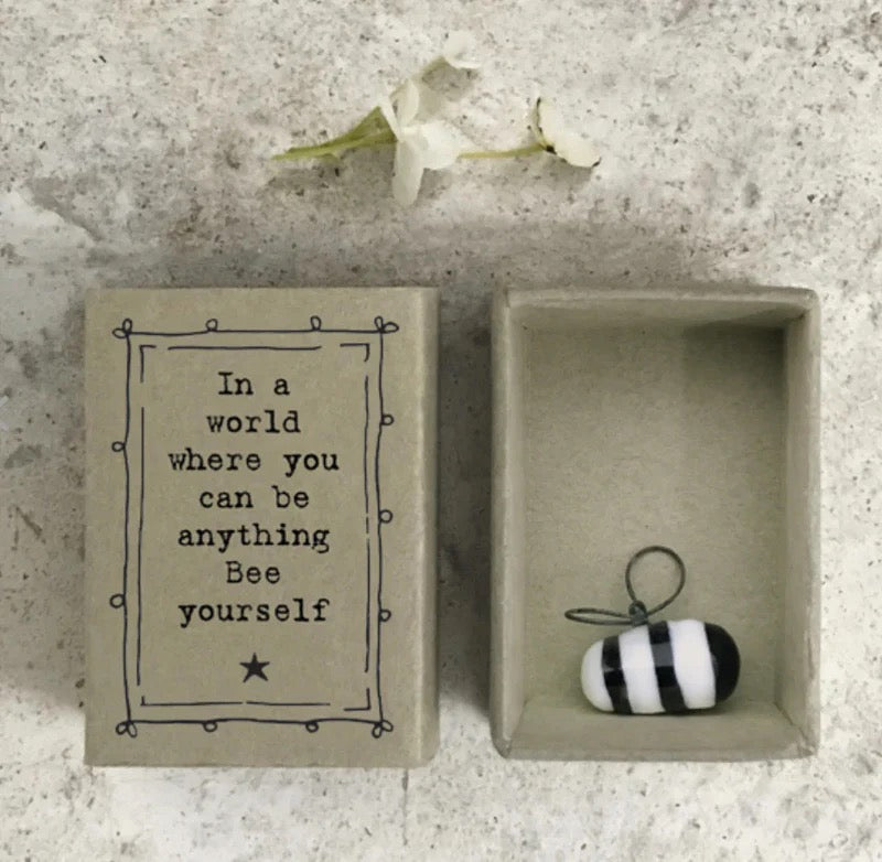 East of India Matchbox Animal - Porcelain Bee - Bee Yourself