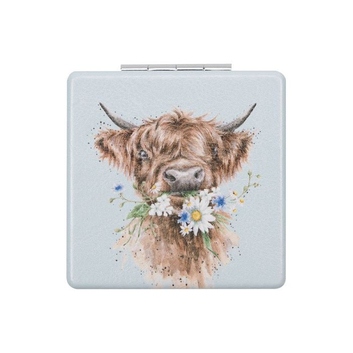 'Daisy Coo' Higland Cow Compact Mirror - Wrendale Designs