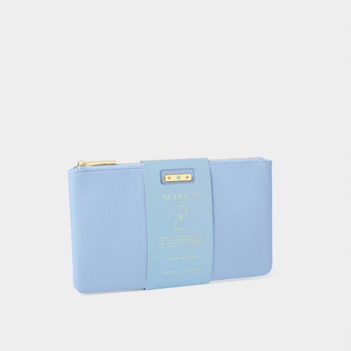 Katie Loxton March Birthstone Pouch - Aqua Blue
