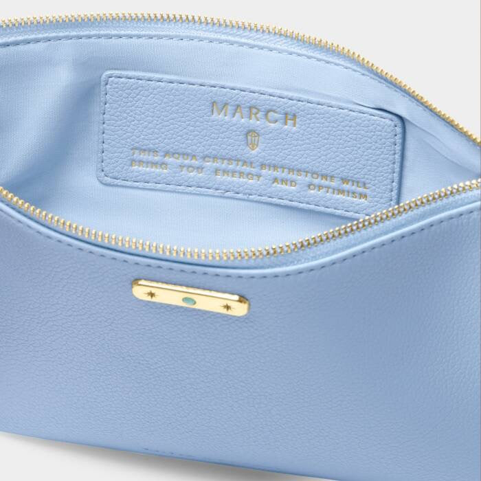 Katie Loxton March Birthstone Pouch - Aqua Blue