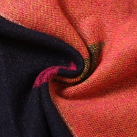 Navy/Orange - New Stars - Reversible Cosy Tassel Scarf