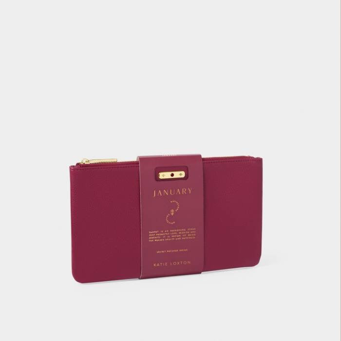 Katie Loxton January Birthstone Pouch - Deep Red