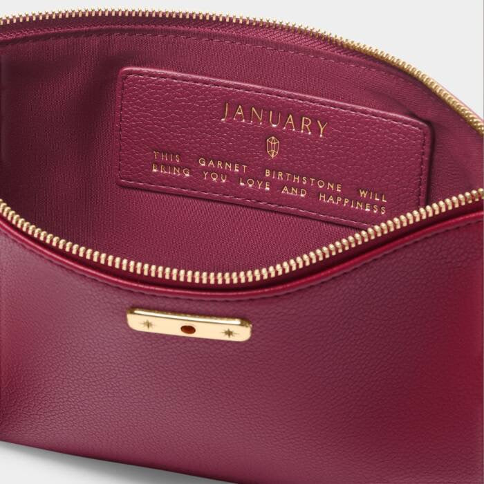 Katie Loxton January Birthstone Pouch - Deep Red
