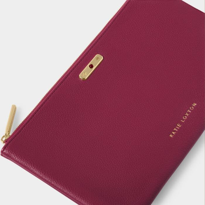 Katie Loxton January Birthstone Pouch - Deep Red