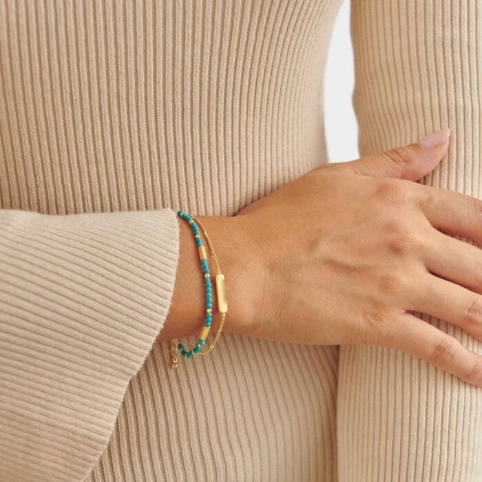 Katie Loxton Waterproof Jewellery - December - Gold Birthstone Double Strand Bracelet