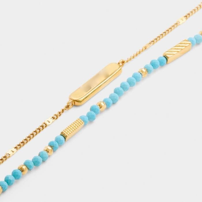 Katie Loxton Waterproof Jewellery - December - Gold Birthstone Double Strand Bracelet