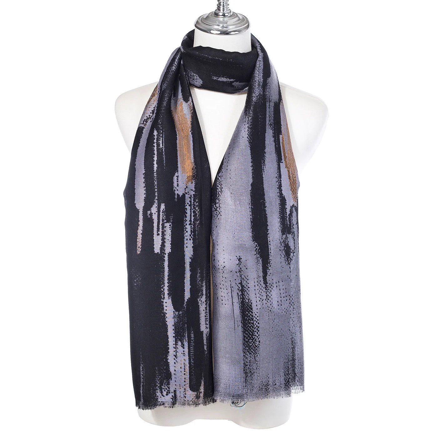 Park Lane Lightweight Print Scarf - Ebony