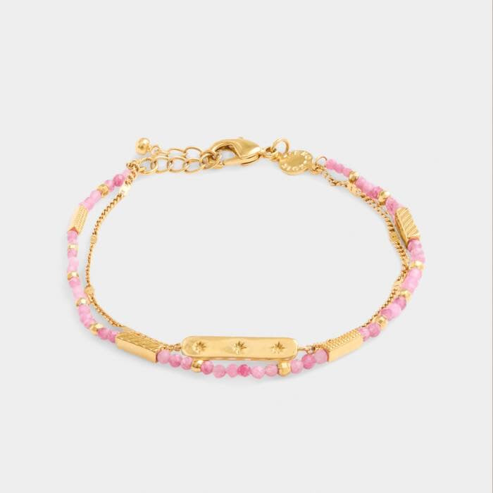 Katie Loxton Waterproof Jewellery - October - Gold Birthstone Double Strand Bracelet
