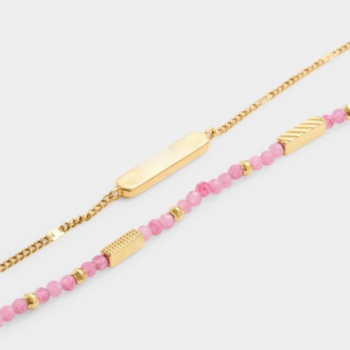Katie Loxton Waterproof Jewellery - October - Gold Birthstone Double Strand Bracelet