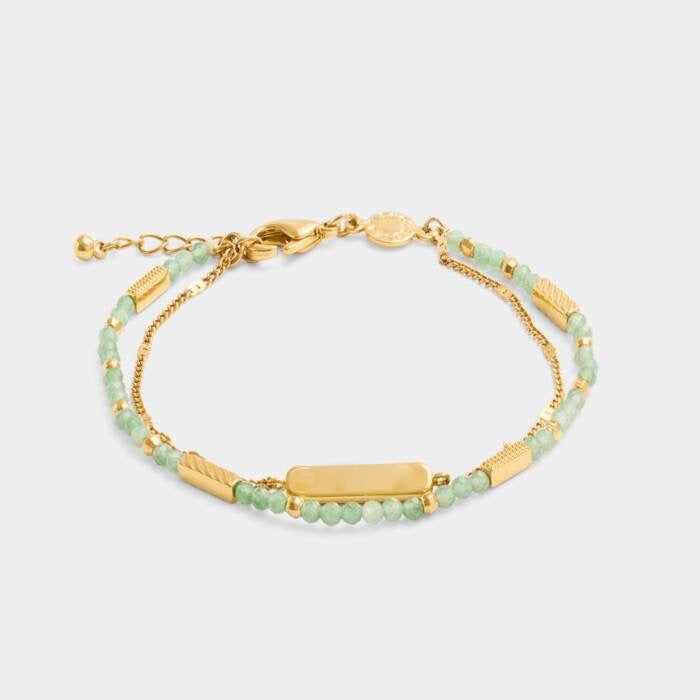 Katie Loxton Waterproof Jewellery - August - Gold Birthstone Double Strand Bracelet